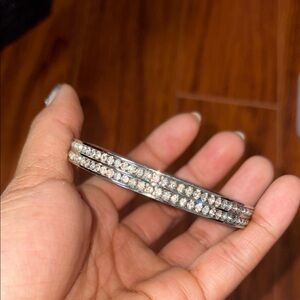 Silver Sparkling Stone Bracelet Set